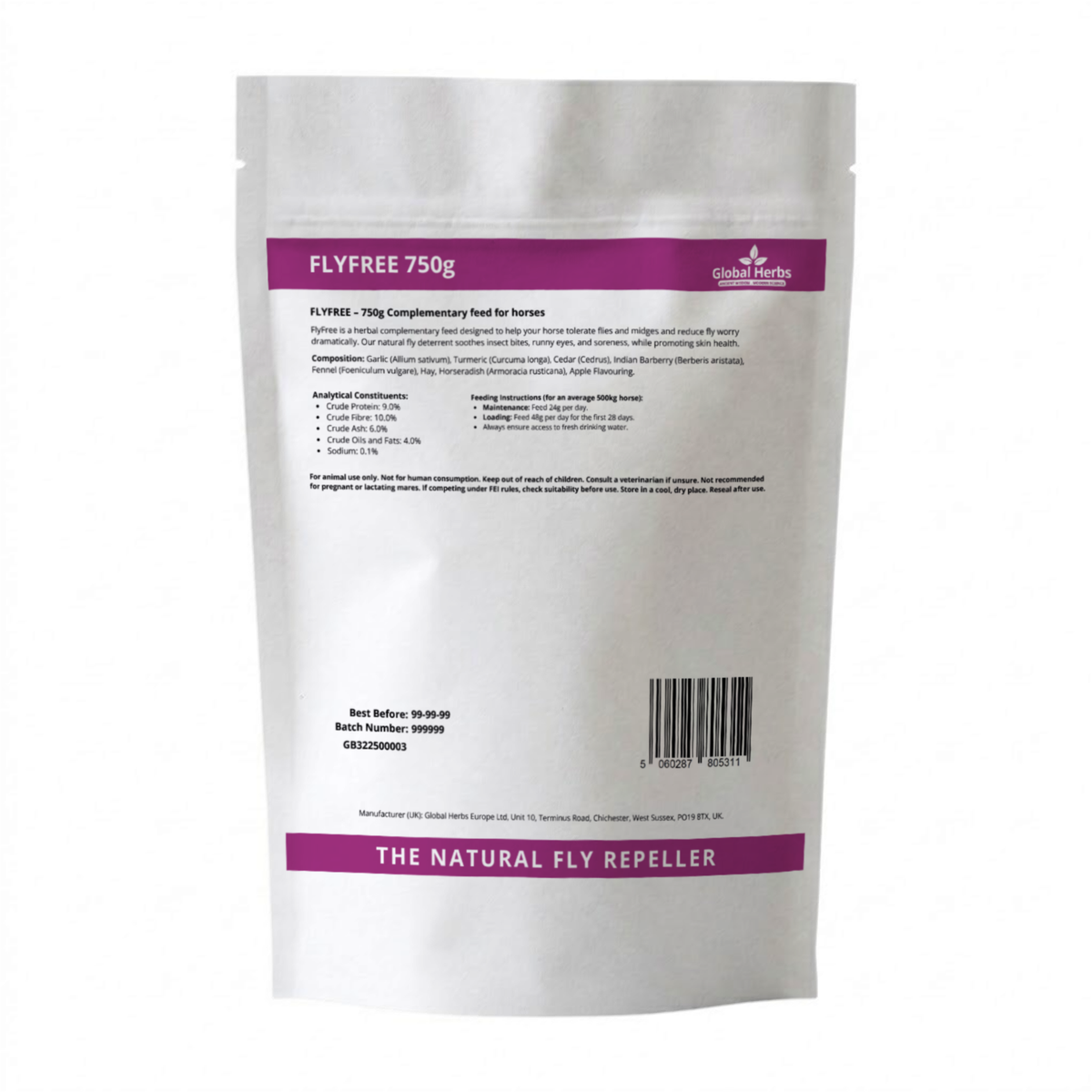Flyfree Refill Pouch 750g - Global Herbs