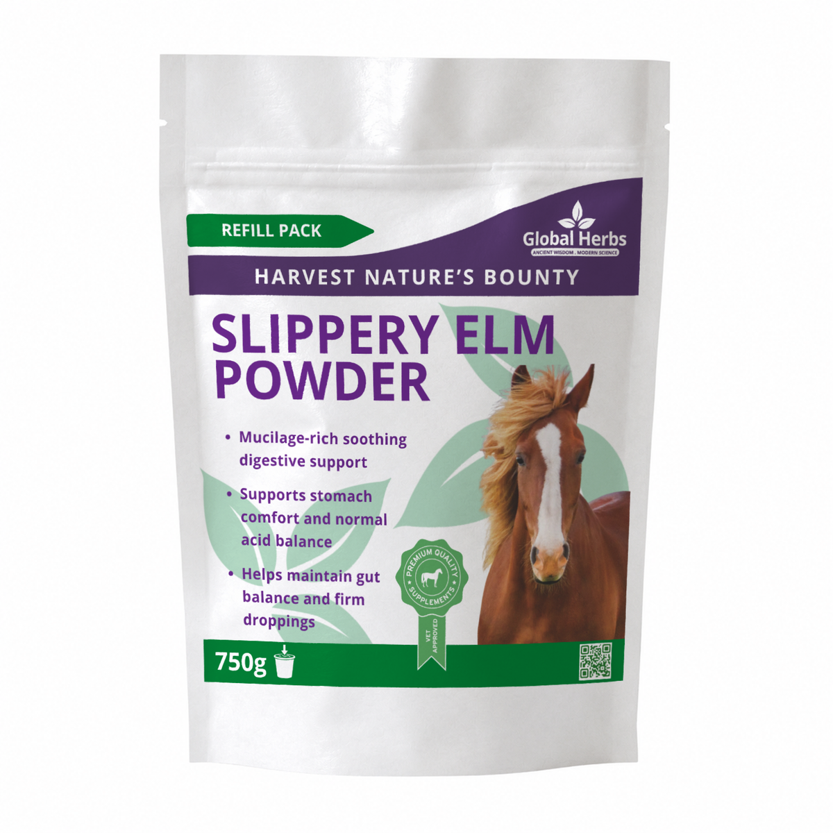 Slippery Elm Powder Refill Pouch 750g - Global Herbs