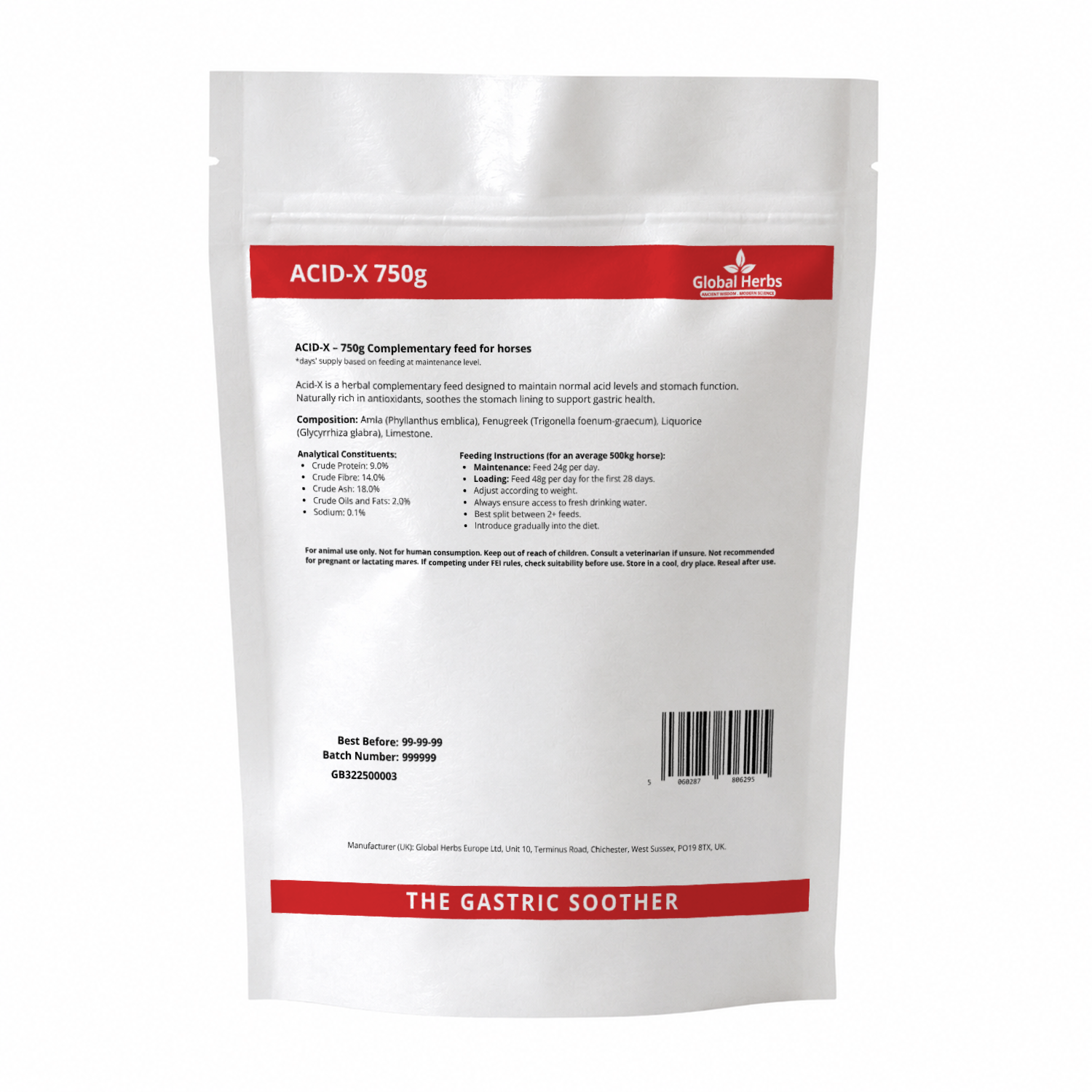 Acid-X Refill Pouch 750g - Global Herbs Global Herbs