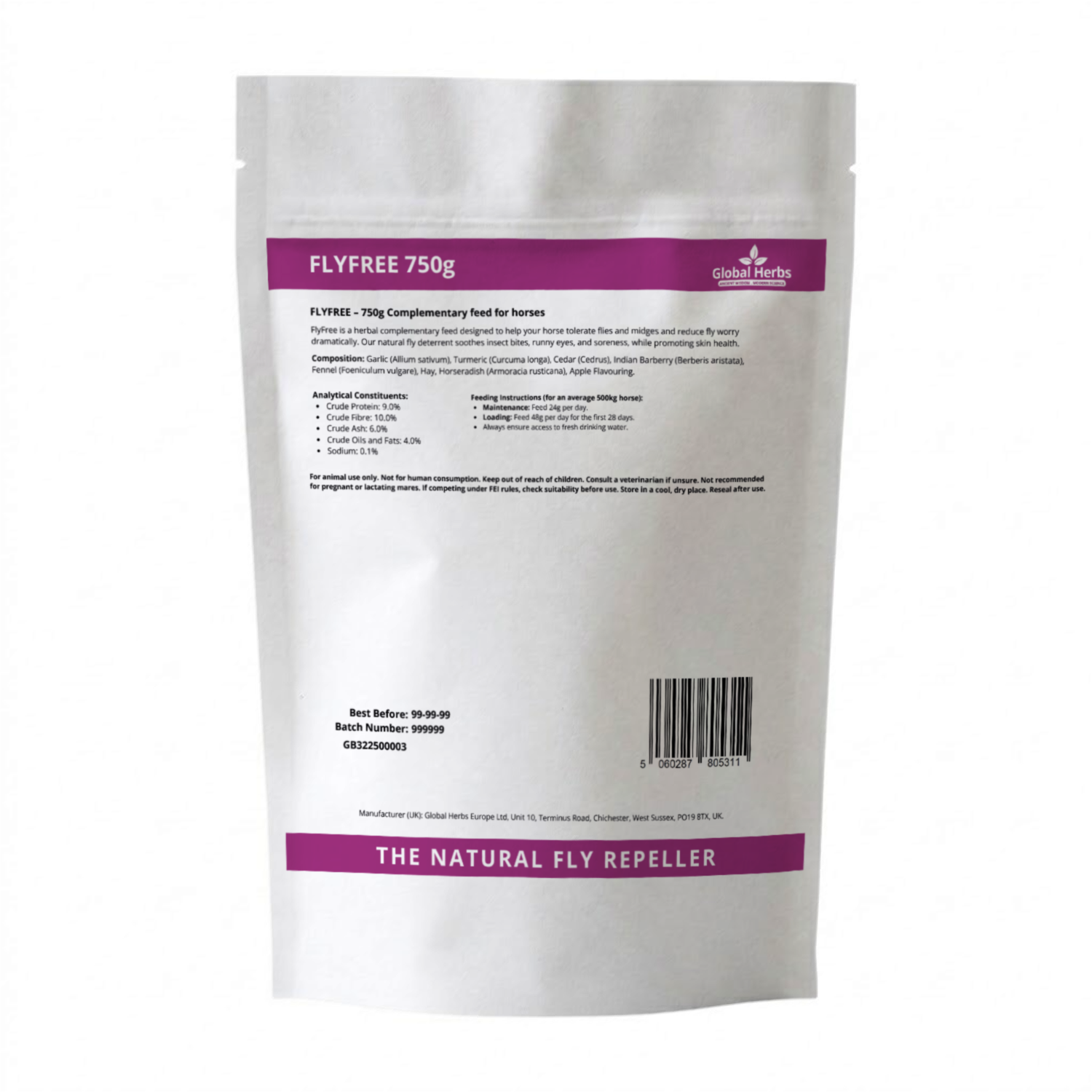 Flyfree Refill Pouch 750g - Global Herbs Global Herbs B2B