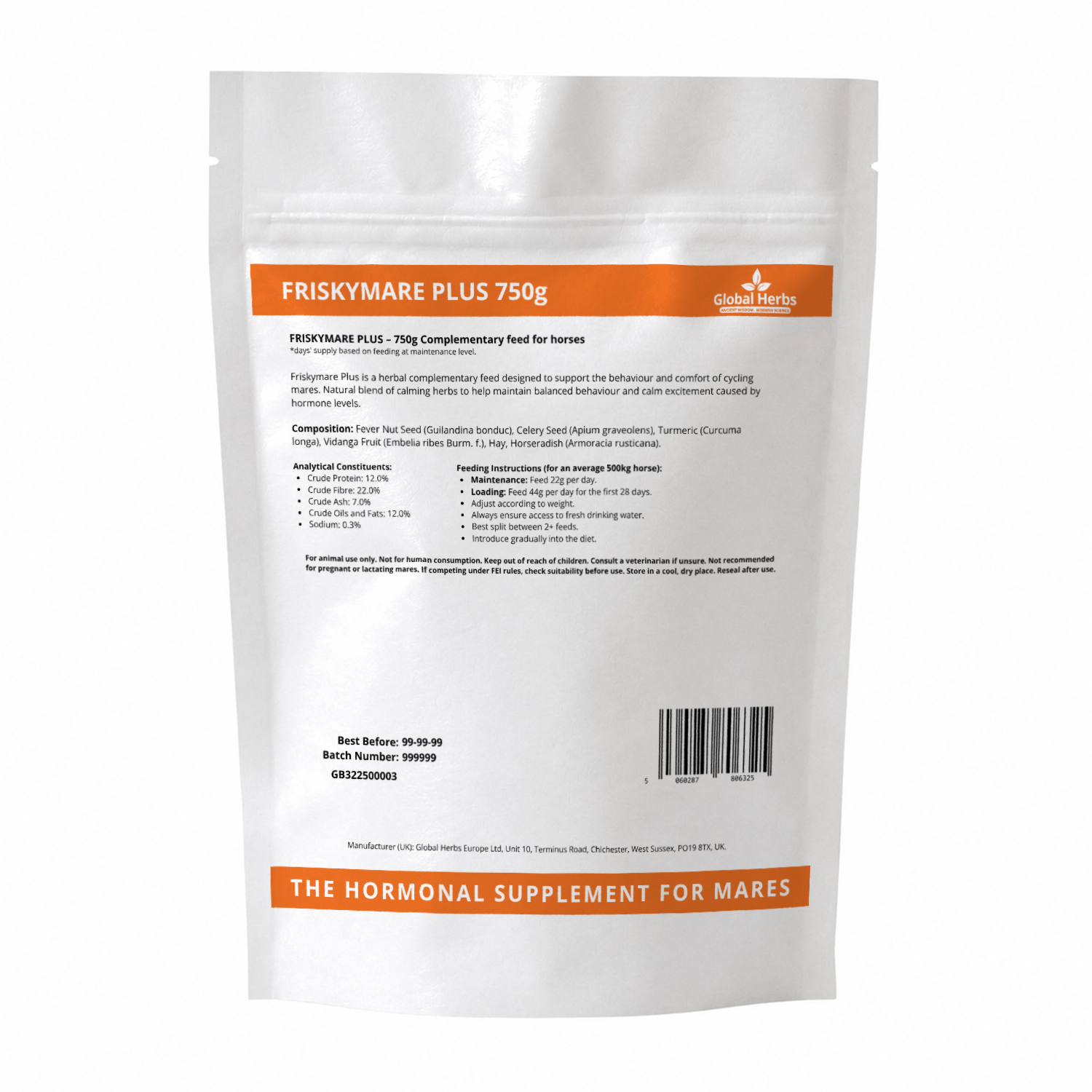 Friskymare Plus Refill Pouch 750g- Global Herbs