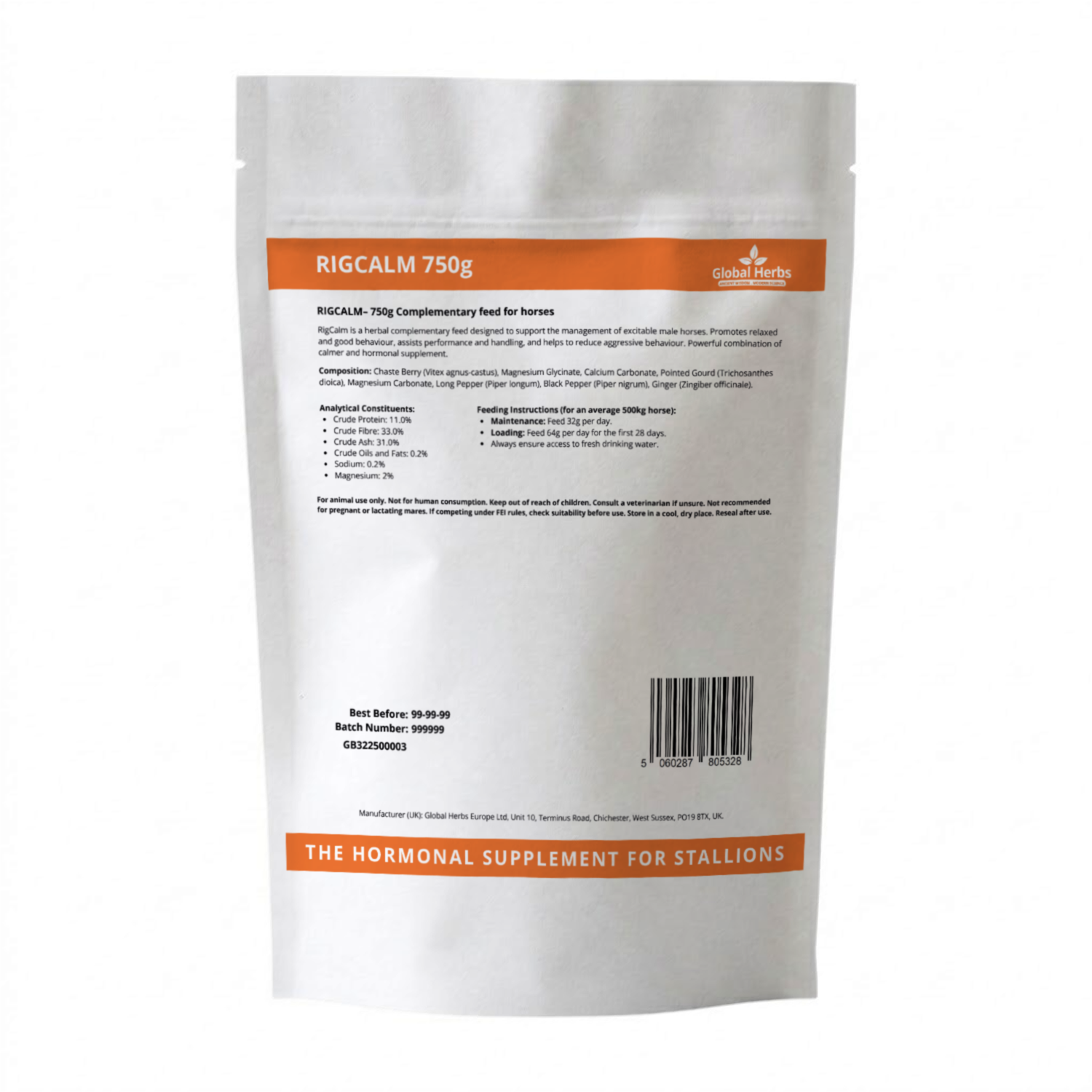 Rigcalm Refill Pouch 750g - Global Herbs Global Herbs B2B