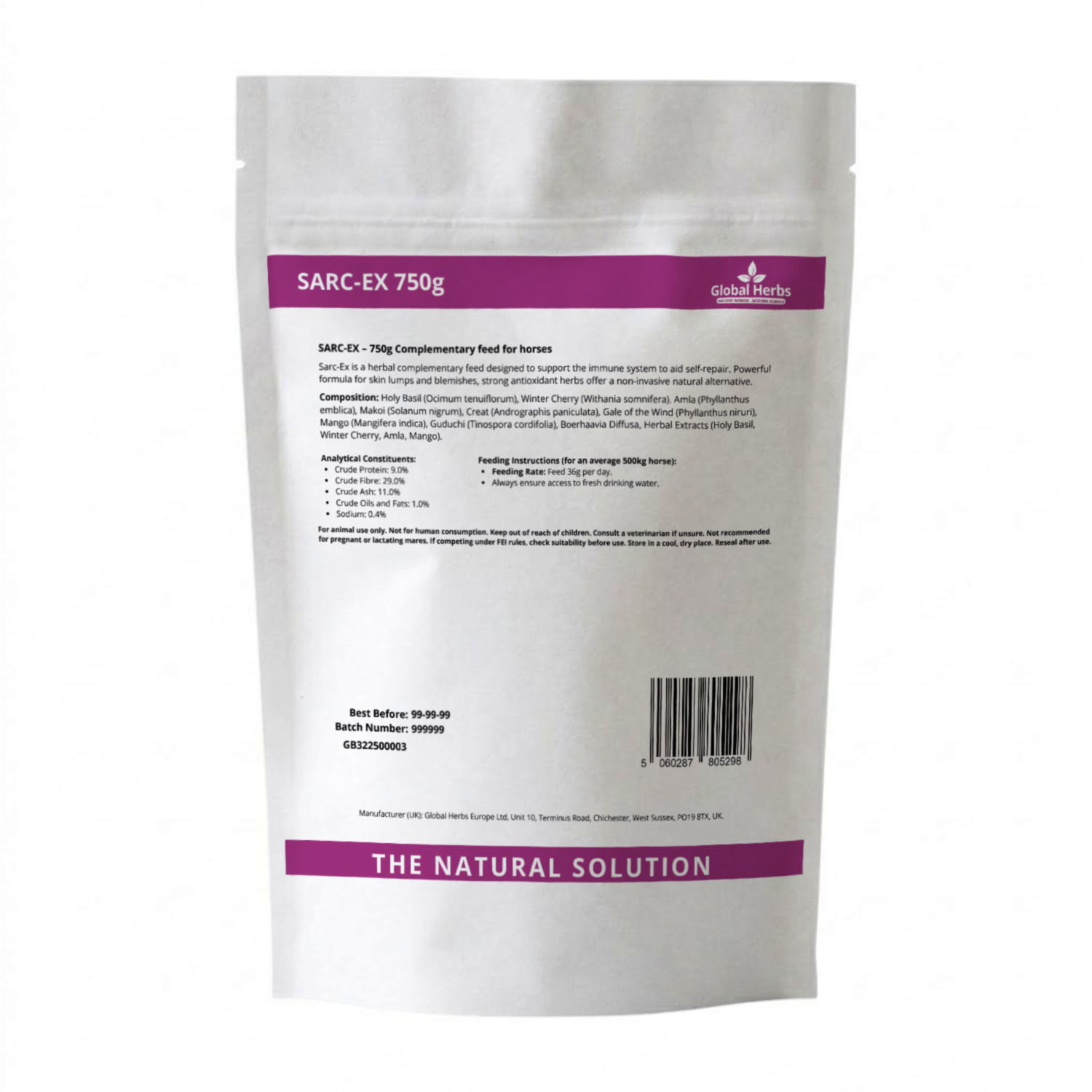 Sarc-Ex Refill Pouch 750g - Global Herbs Global Herbs B2B