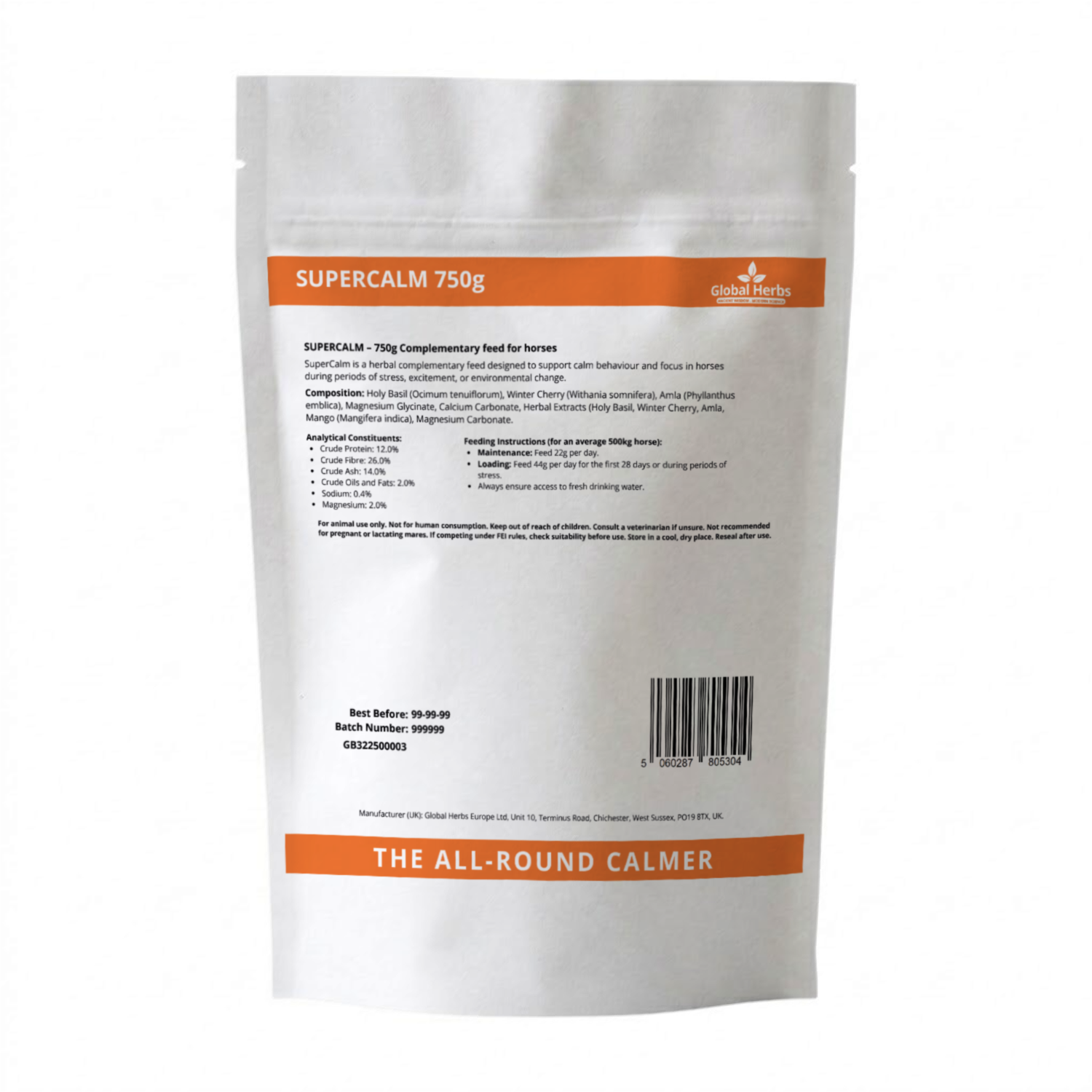 Supercalm Refill Pouch 750g - Global Herbs Global Herbs B2B