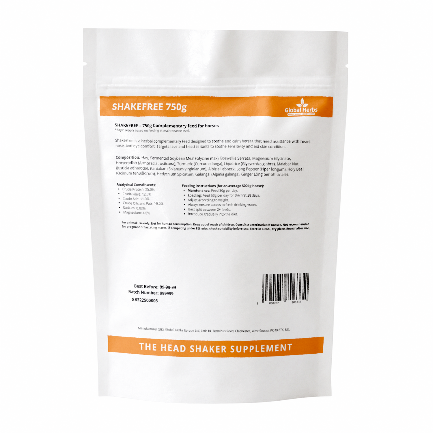 Shakefree Refill Pouch 750g - Global Herbs Global Herbs