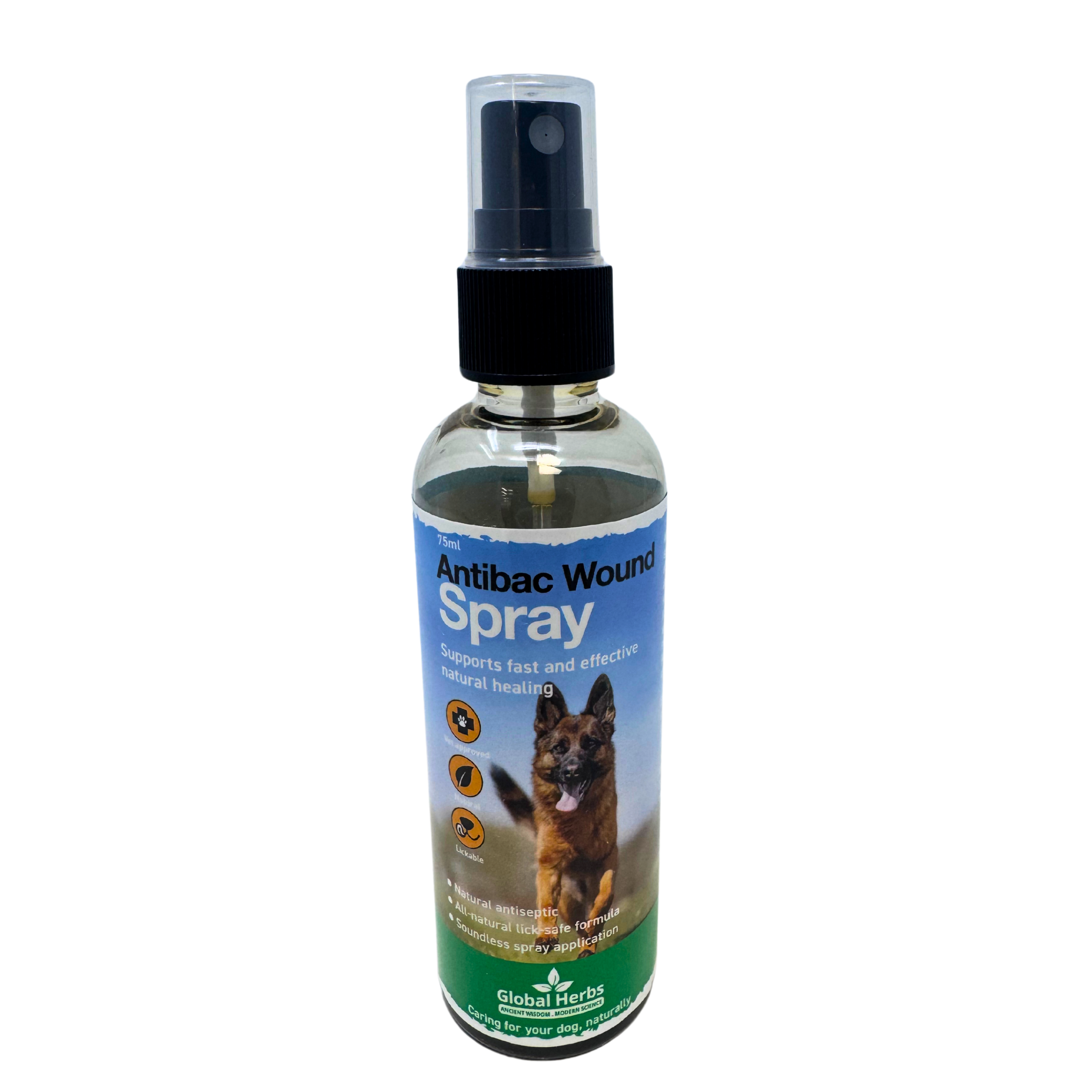 Antibacterial wound spray 75ml - Global Herbs  - Canine Global Herbs B2B