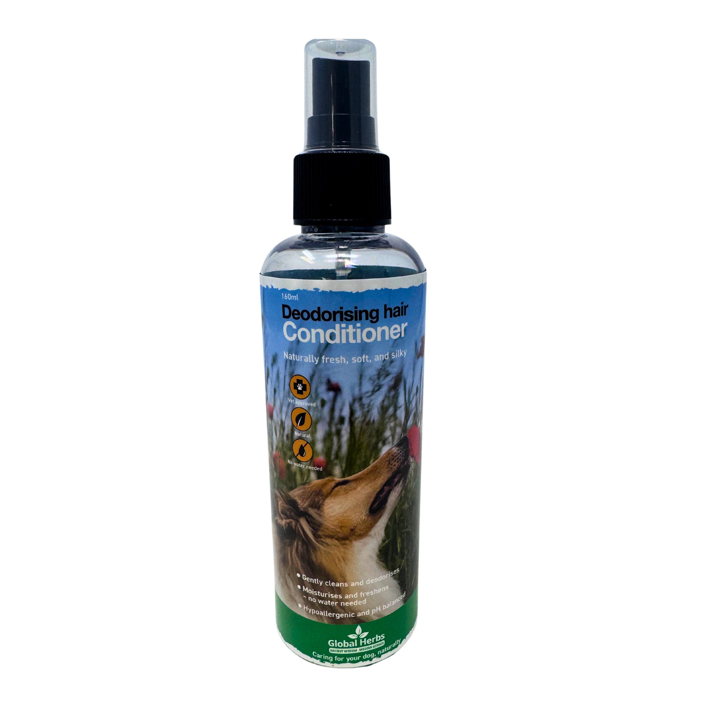Canine Deodorizer and hair conditioning spray 160ml - Global Herbs  - Canine Global Herbs B2B